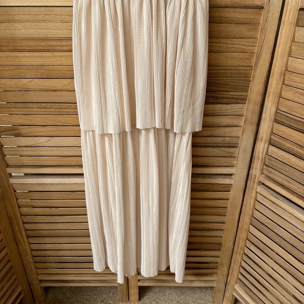 Sabina Musayev Ophelia Plisse Midi Dress in Ivory Size XS - Picture 8 of 9
